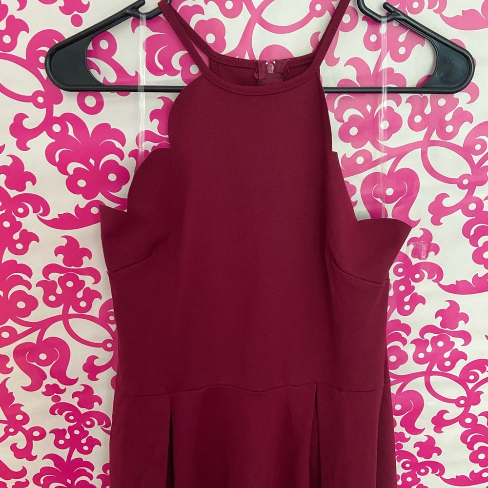 Scalloped Bib Neck Skater Dress Charlotte Russe